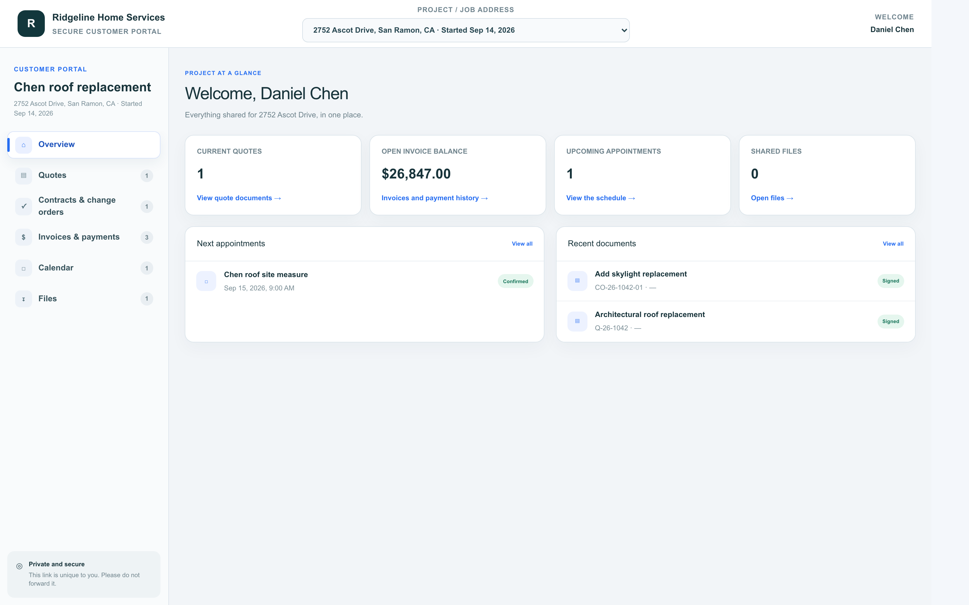 Close-up: Signed documents, ready for your customer.